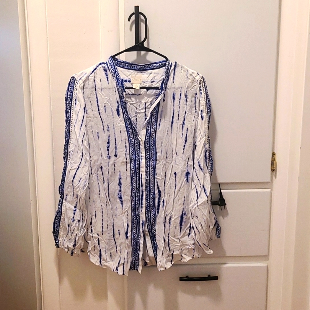 Blue & white blouse